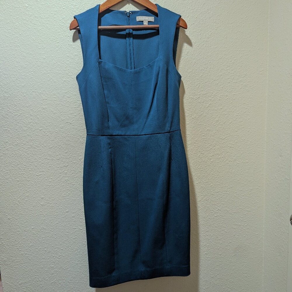 NWOT Banana Republic Teal Blue Sloan Sheath Midi Dress Size 6 - Picture 10 of 16